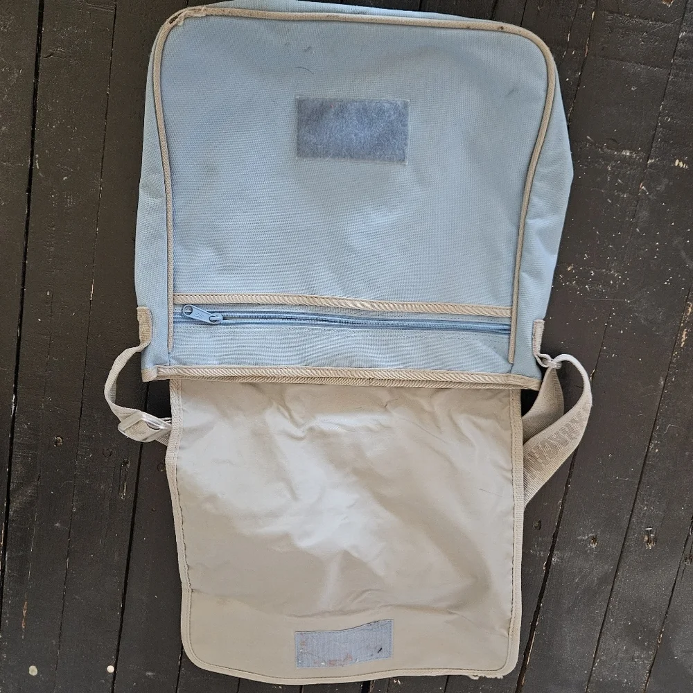 Fox Racing Riders Vintage Blue Grey Girl Messenger Bag Laptop Shoulder Y2K 90s